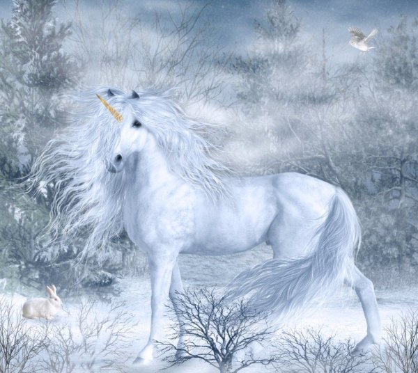Единорог зимой