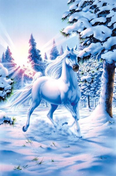 Единорог зимой