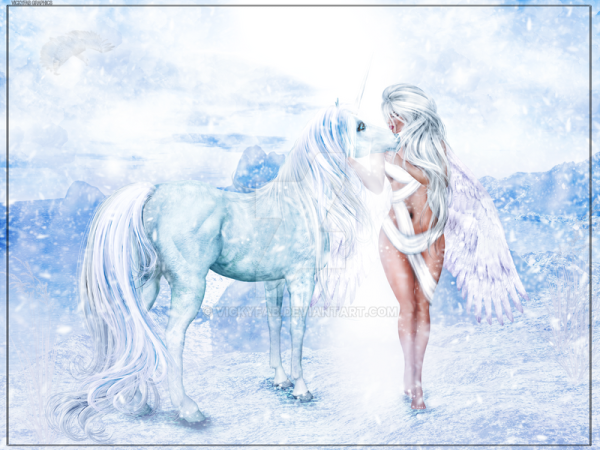 Единорог в снегу