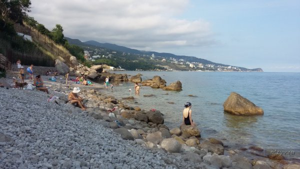 Пляж черный бугор в Алупке