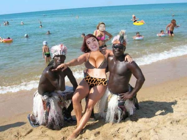 Африканцы на пляже