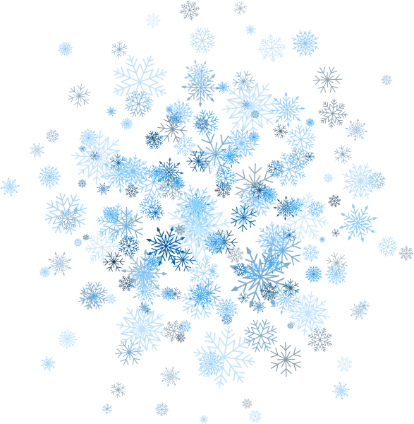 Голубые снежинки на белом фоне