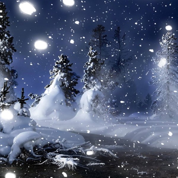 Сказочный лес в снегу