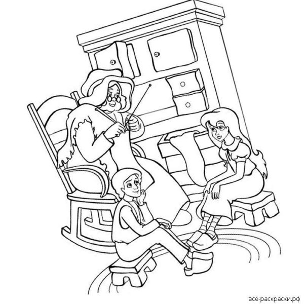 Герда раскраска Снежная Королева