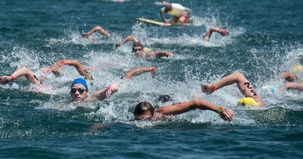 Соревнования по плаванию в море