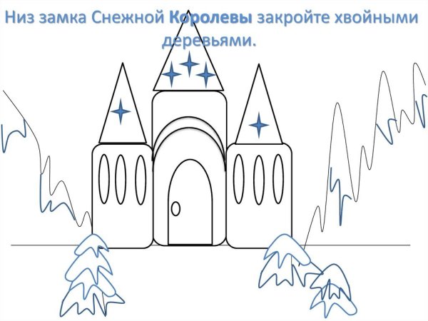 Рисуем замок снежной королевы
