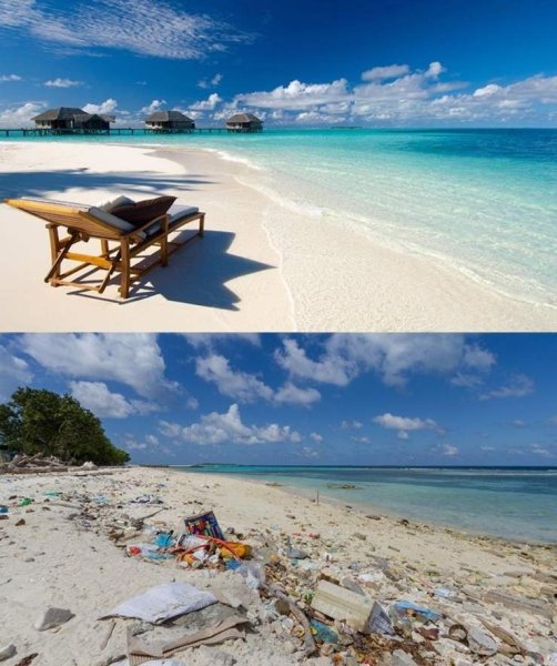 Пляж Мальдивы ожидание реальность