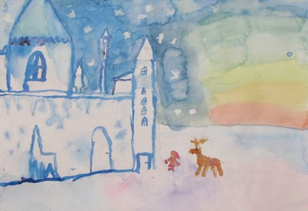 Дворец снежной королевы рисование в подготовительной группе