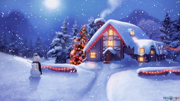 Домик Деда Мороза в лесу