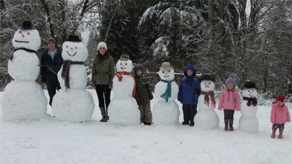 Лепить снеговика