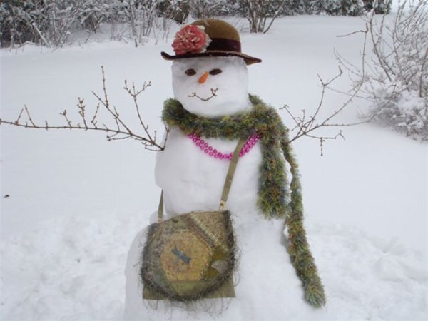 Снежная баба смешная
