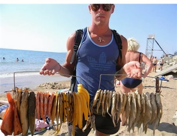 Продавец кукурузы на пляже