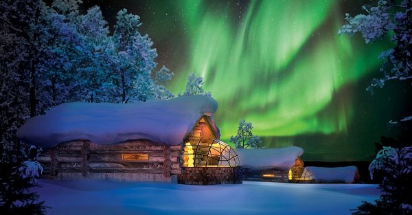 Карелия иглу Северное сияние