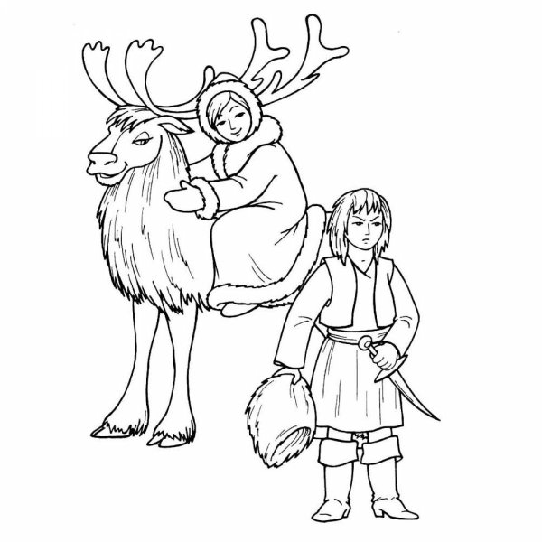 Раскраски по сказке Снежная Королева разбойница