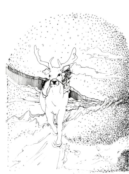 Раскраска Герда и олень