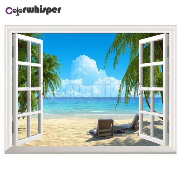 Картина окно на море