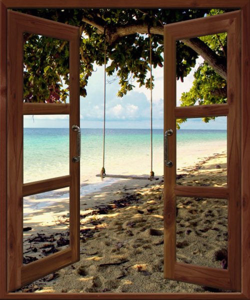 Пляж за окном