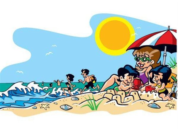 Летние каникулы море иллюстрация