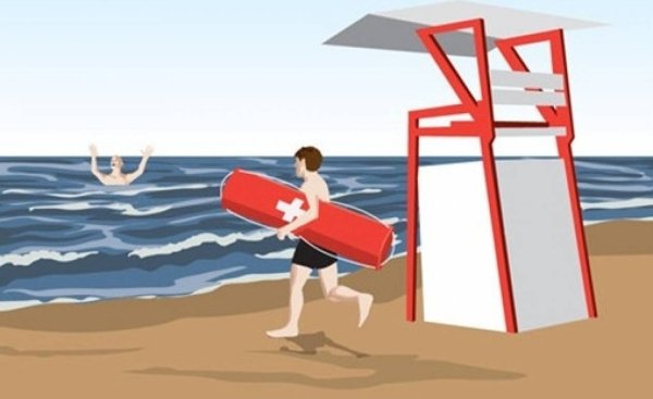Спасатель на пляже рисунок