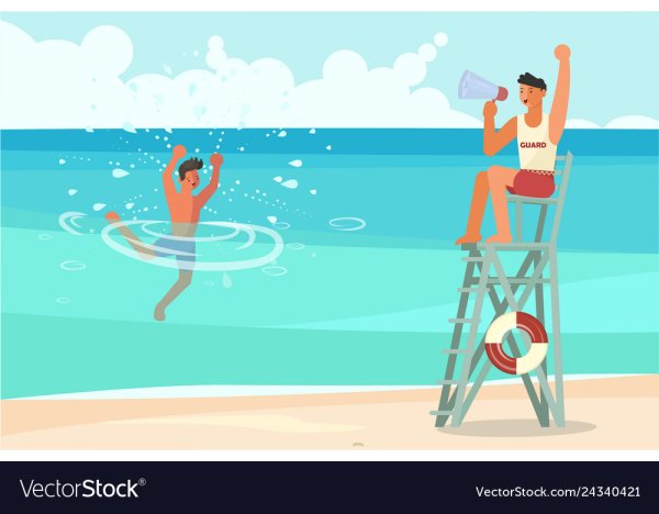 Спасатель на Водах иллюстрация вектор