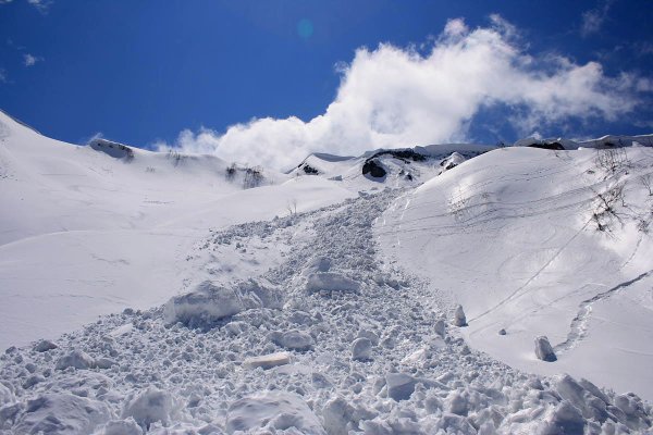 Снежные лавины в горах