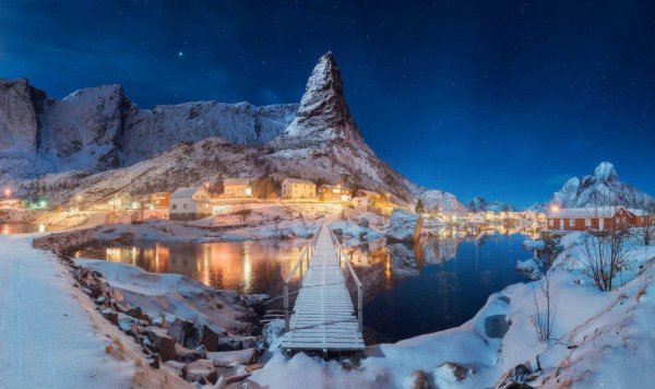 Лофотенские острова Норвегия зима