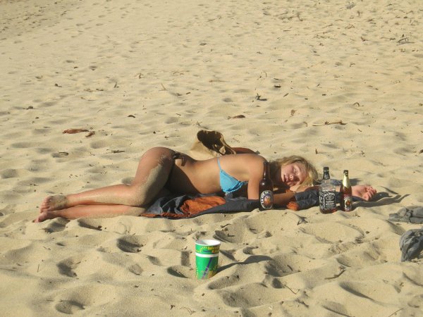 Русские туристы на пляже