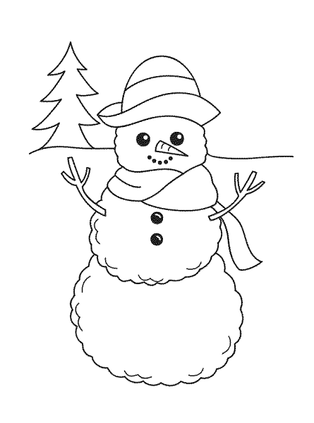 Снеговик раскраска для вырезания