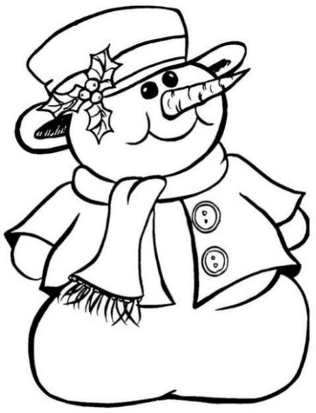 Снеговик для витражных красок