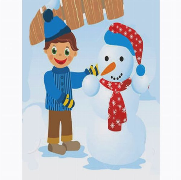 Снеговик мальчик и девочка