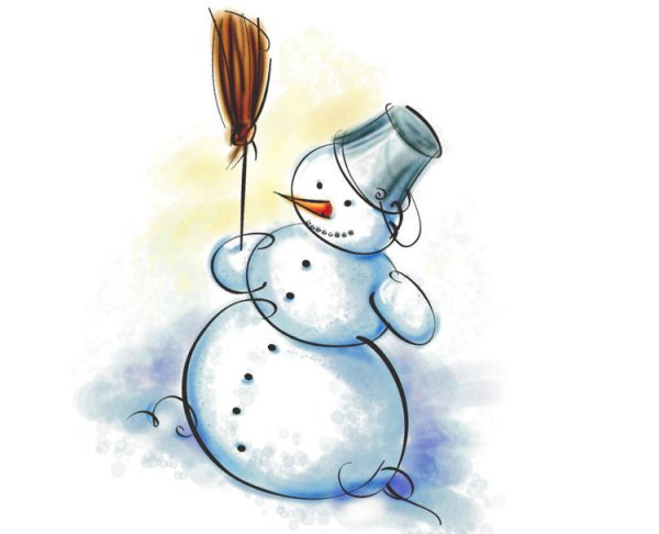 Снеговик рисунок