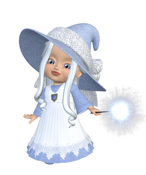Добрая волшебница на белом фоне
