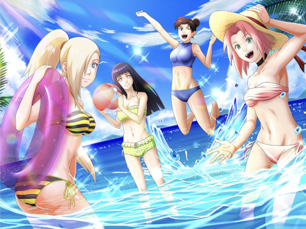 Sakura Haruno в купальнике и Хината