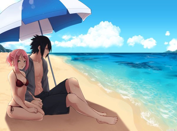 Сакура Харуно на пляже