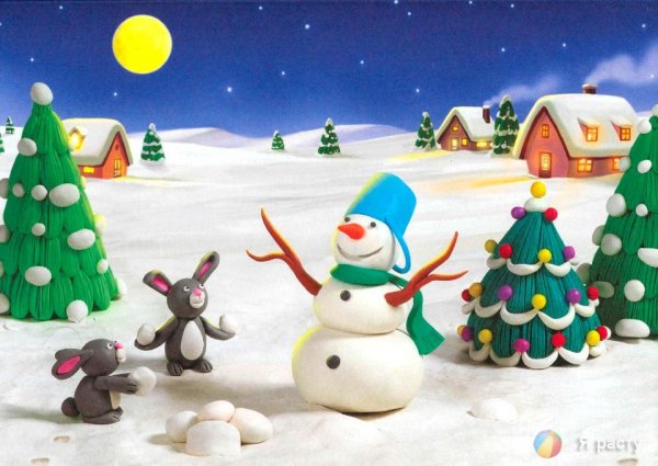 Поделки из пластилина на новый год