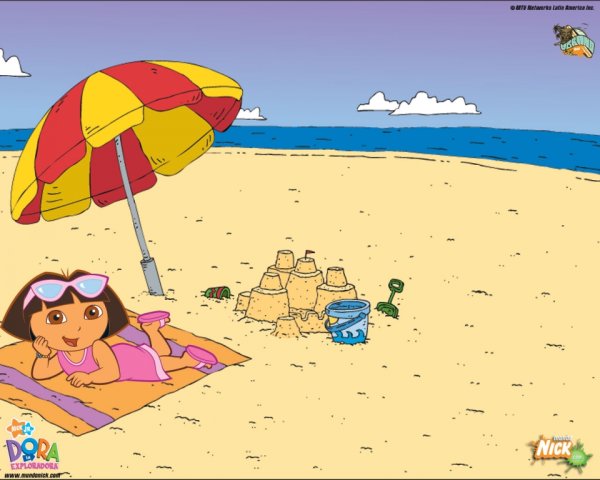 Даша Следопыт на пляже