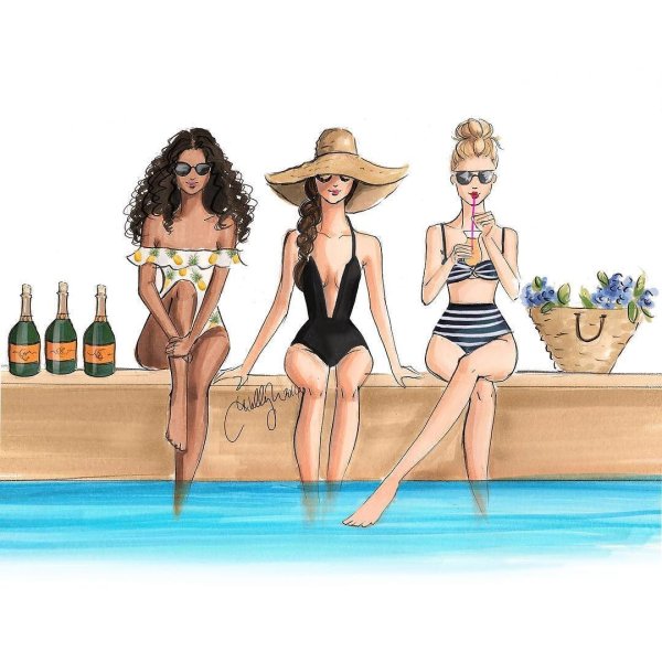 Мультяшные девушки в купальниках