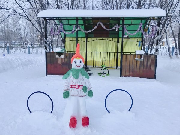 Детские снежные городки в детском саду