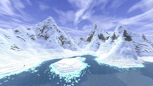 Снежные горы в МАЙНКРАФТЕ