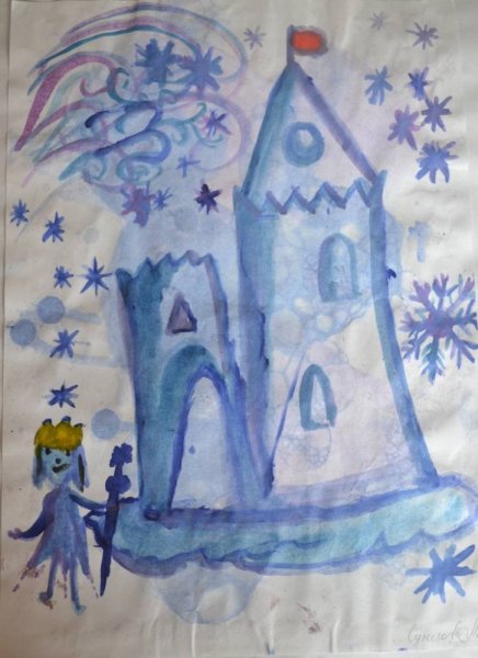 Сказочный зимний дворец рисование в подготовительной группе