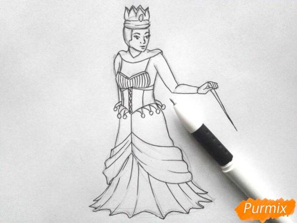 Снежная Королева рисунок карандашом в полный рост