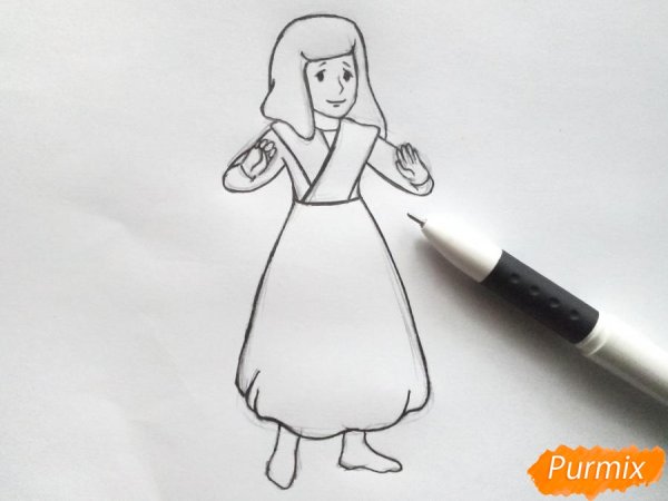 Герда из сказки Снежная Королева нарисова.