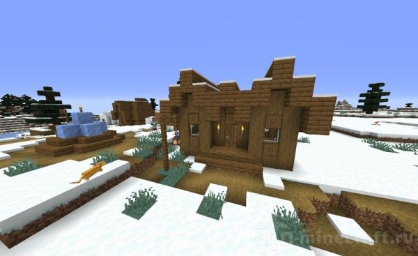 Майнкрафт деревня в Снежном биоме