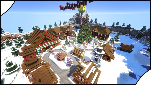 Новогодний домик в МАЙНКРАФТЕ