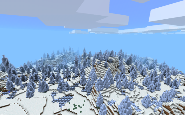 Деревня в зимнем биоме майнкрафт