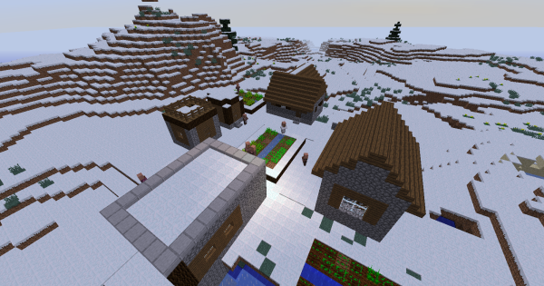 Майнкрафт деревня в Снежном биоме