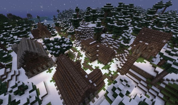 Снежная деревня карта майнкрафт