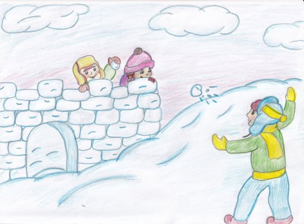 Снежная крепость для детей