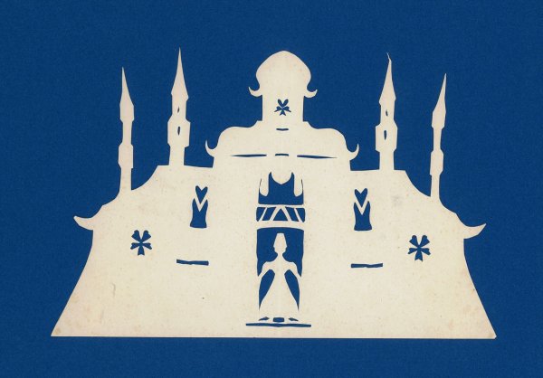 Симметричное вырезание из бумаги замок