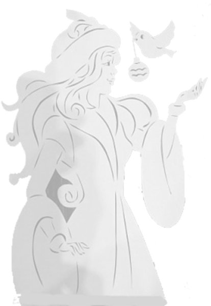 Трафарет Снегурочки на стену